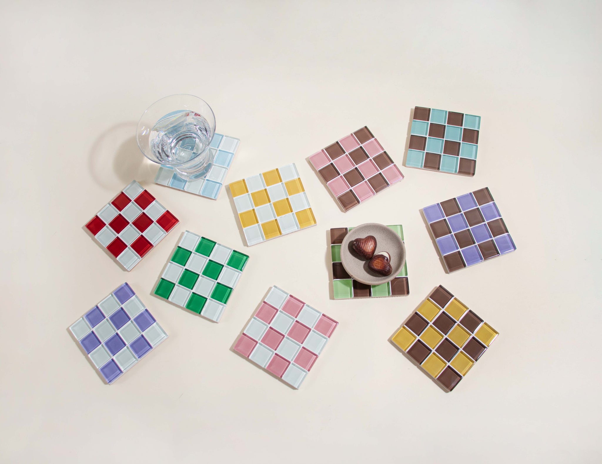 Subtle Art Studios Chocolate Coaster Collection Glass Tiles