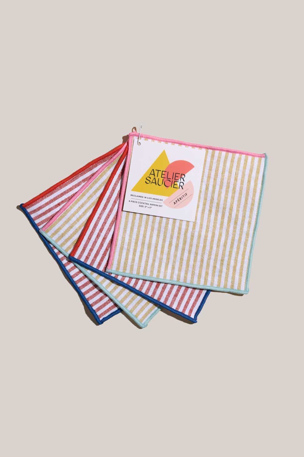 Carnival Stripe Cocktail Napkins | Set of 4