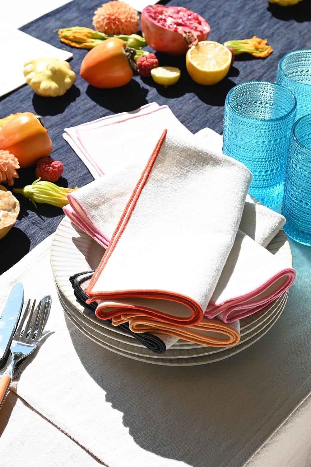 Rainbow Burlap Napkins | Set of 4