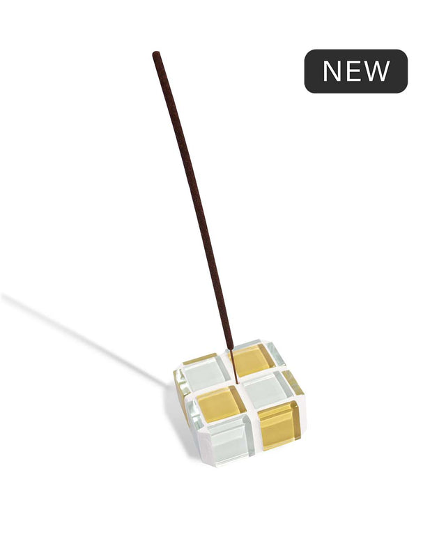Glass Tile Incense Holder – Honey Milk Chocolate – front view