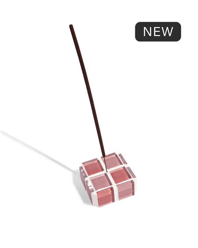 Glass Tile Incense Holder – Cotton Candy – front view