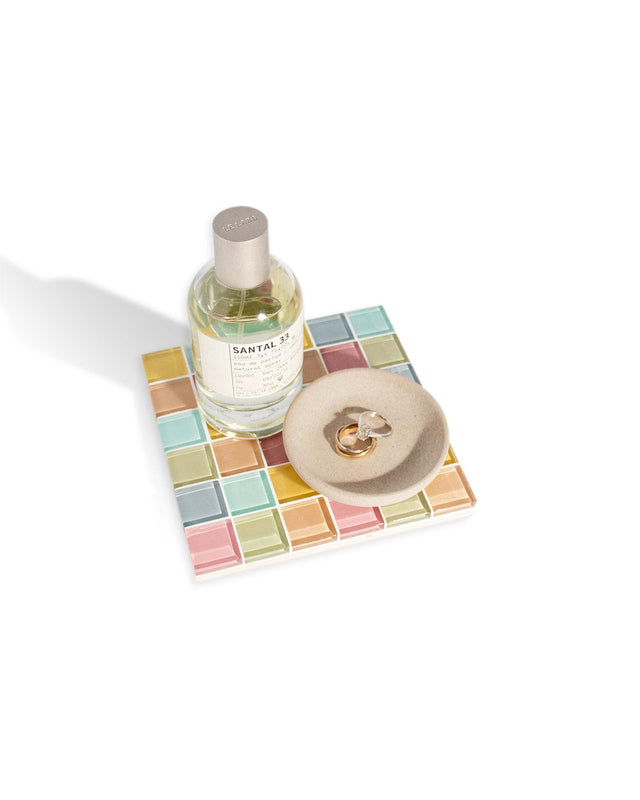 Glass Tile Tray – Pastel Sprinkles – front view