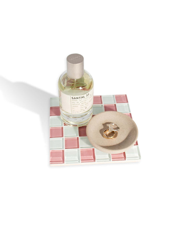 Glass Tile Tray – Pink Himalayan Milk Chocolate – front view