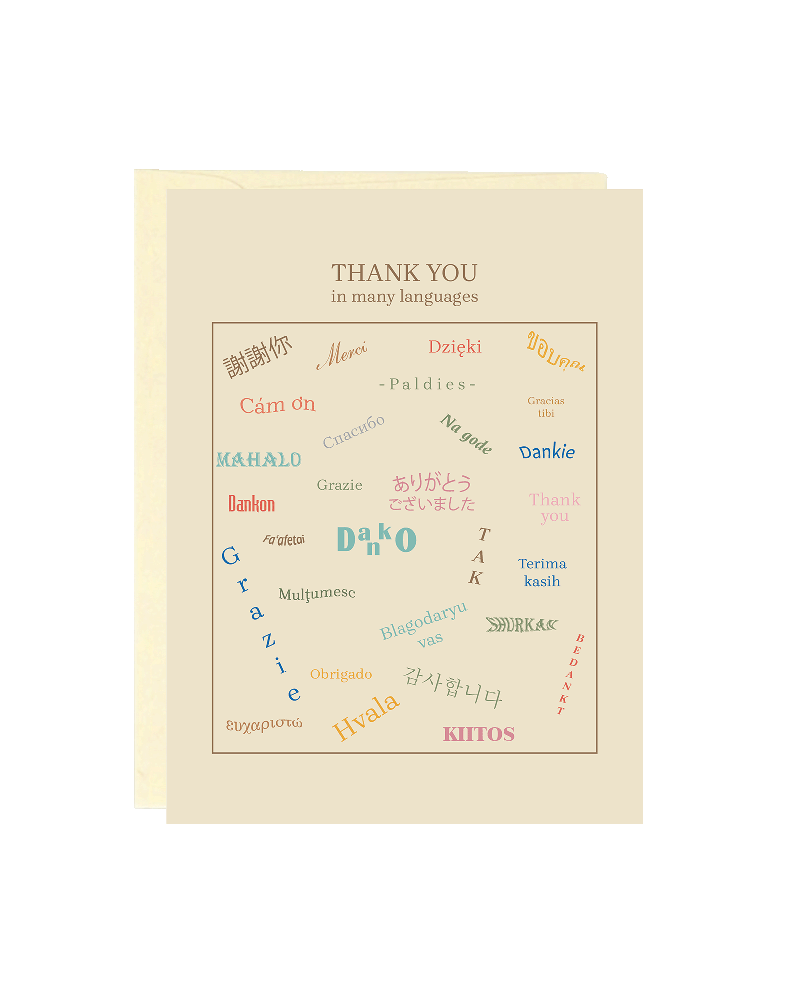 THANK YOU CARD - "Thank You" in Many Languages