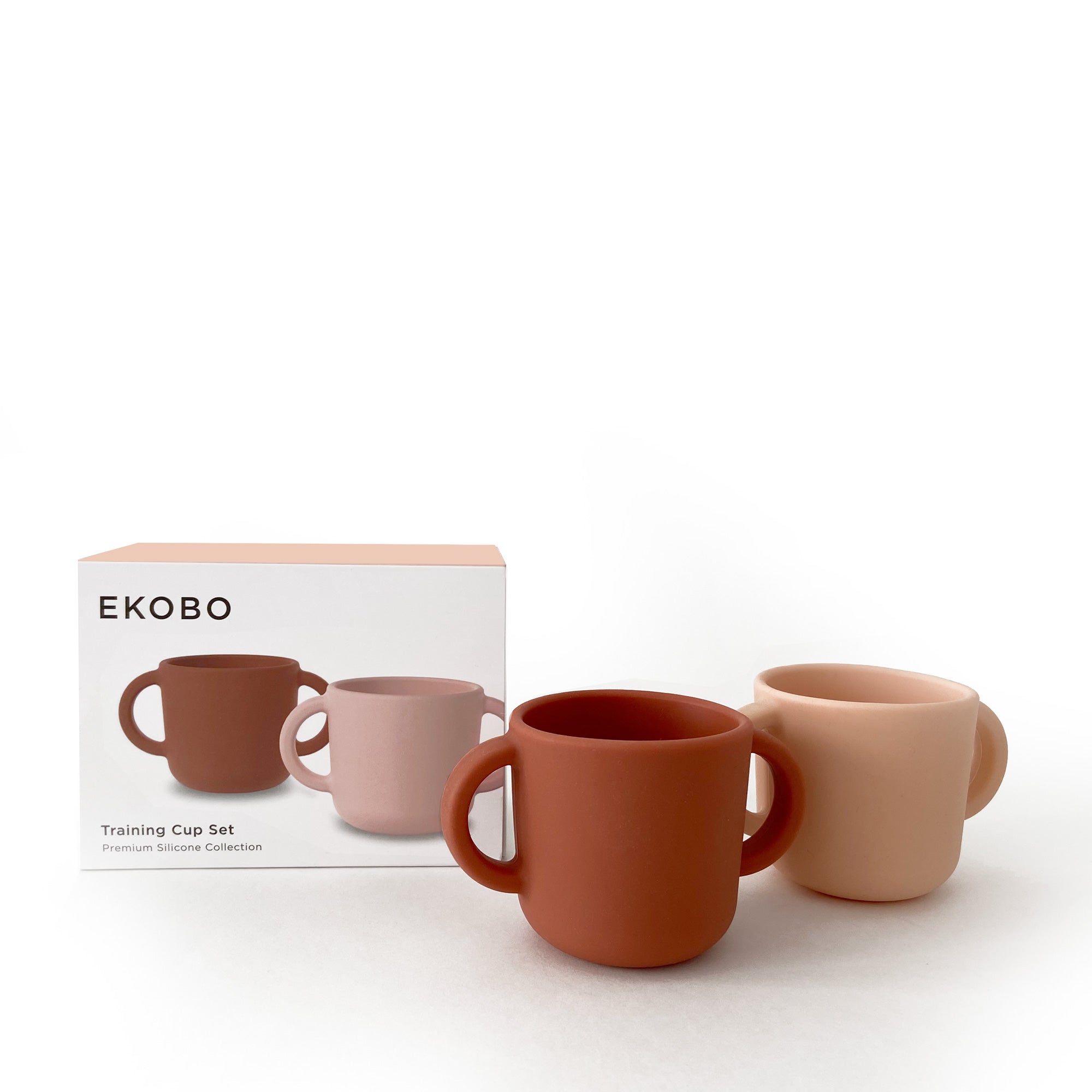 Silicone Training Cup Set - Blush / Terracotta