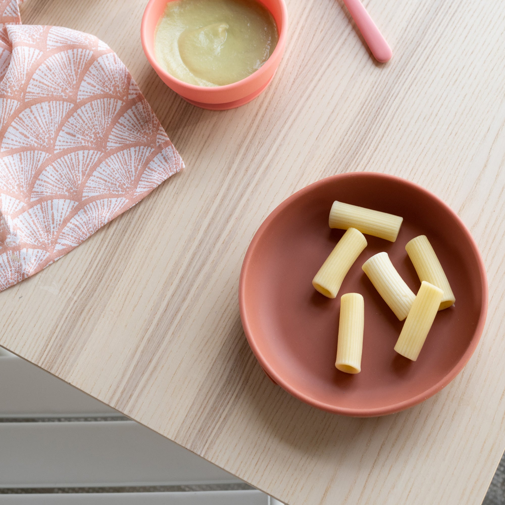 Silicone Suction Baby Plate Set - Blush / Terracotta