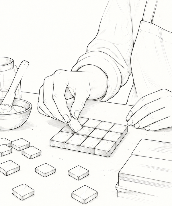 Set by hand