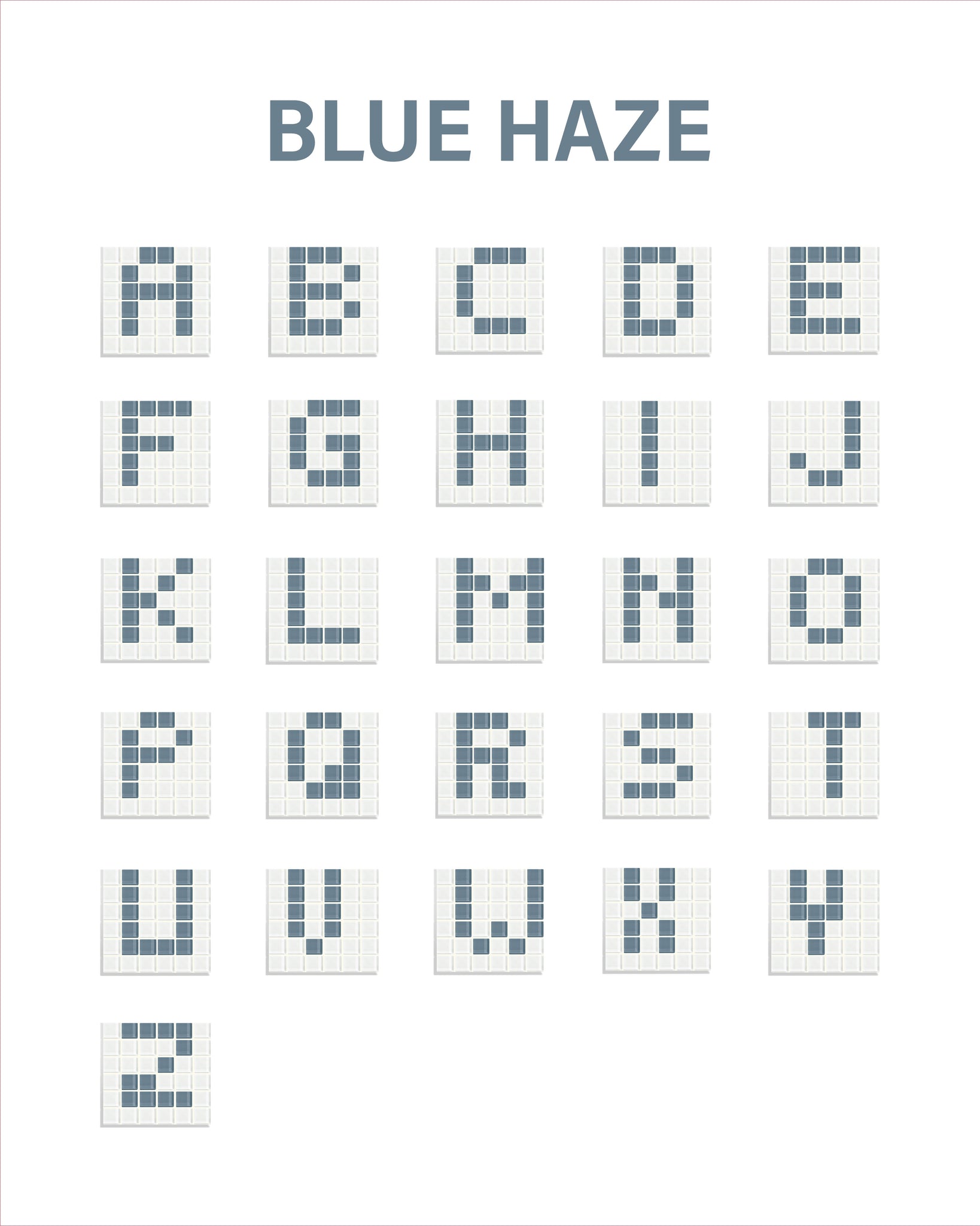 GLASS TILE DECORATIVE TRAY - Alphabet - Blue Haze