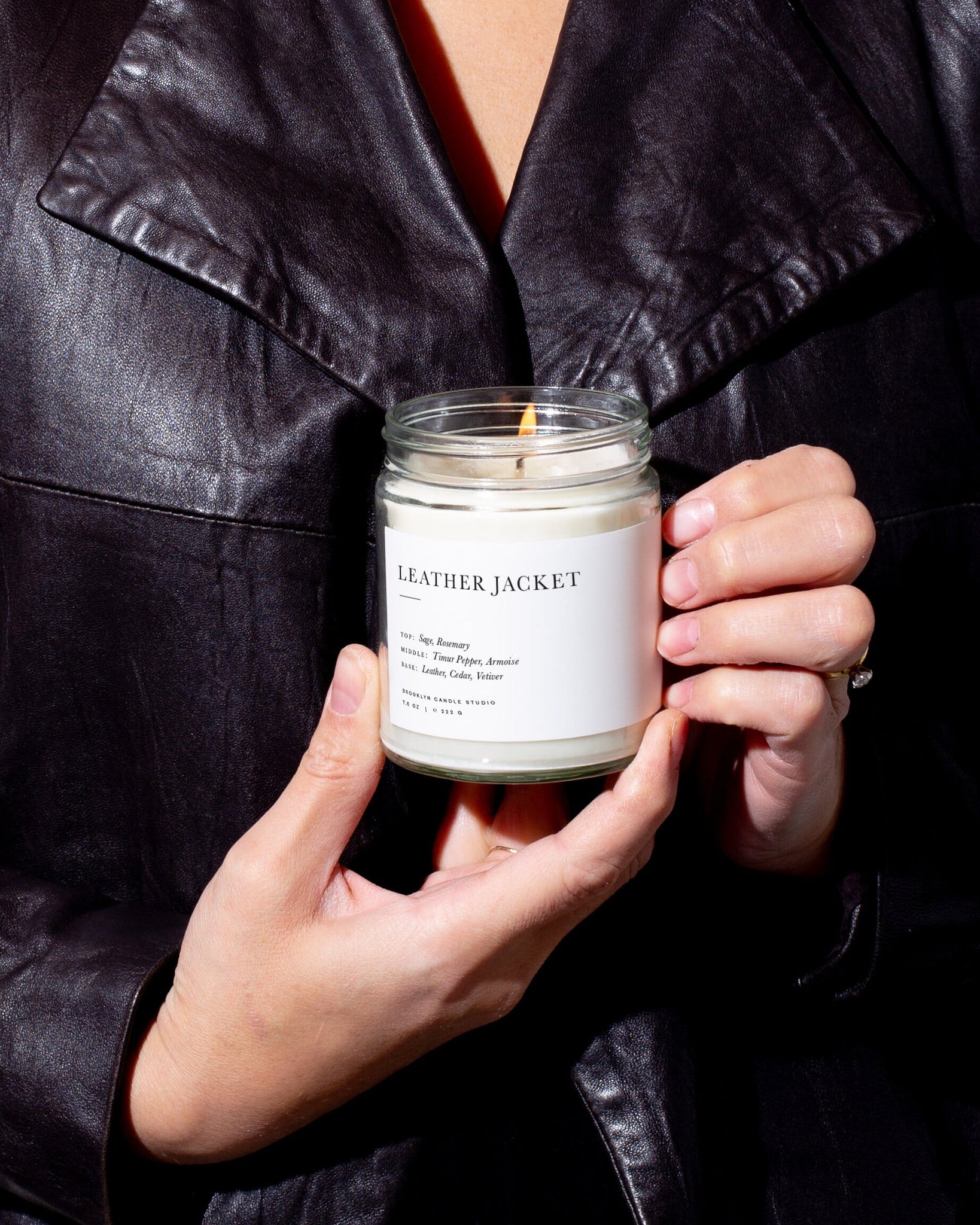 Leather Jacket Jar Candle