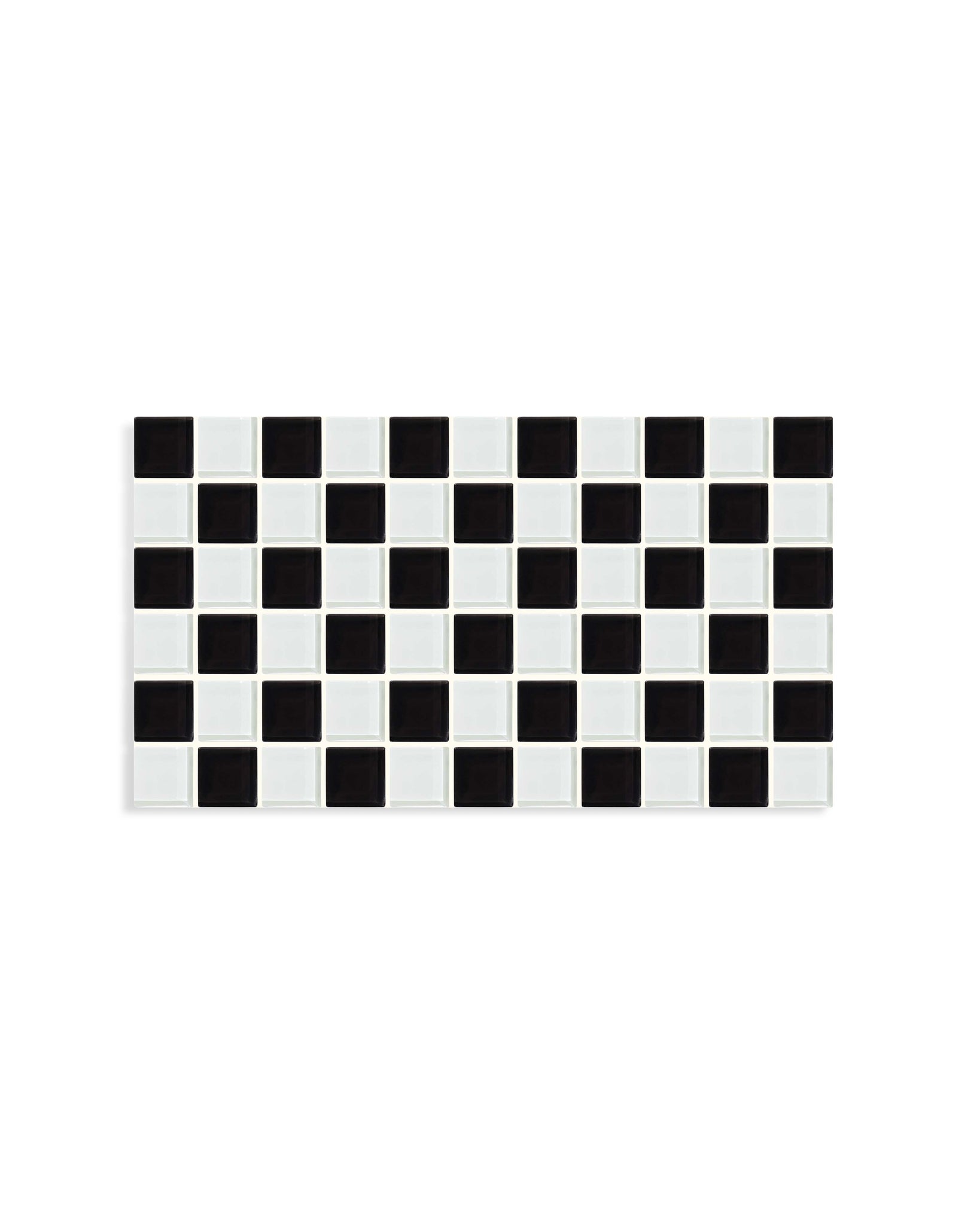GLASS TILE DECORATIVE TRAY - Black & White Checkered