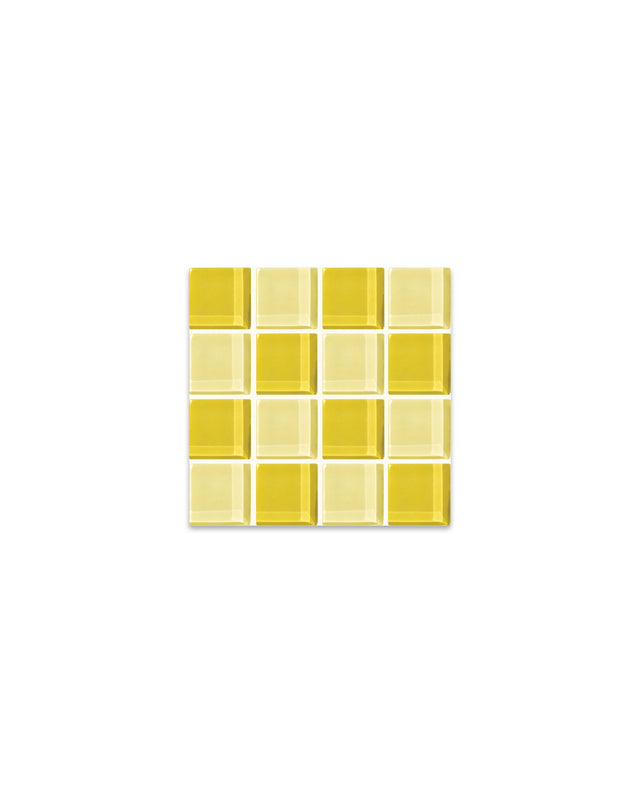 Glass Tile Coaster – Banana Frosting – front view