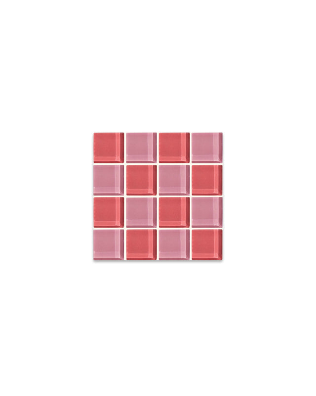 Glass Tile Coaster – Cotton Candy – front view