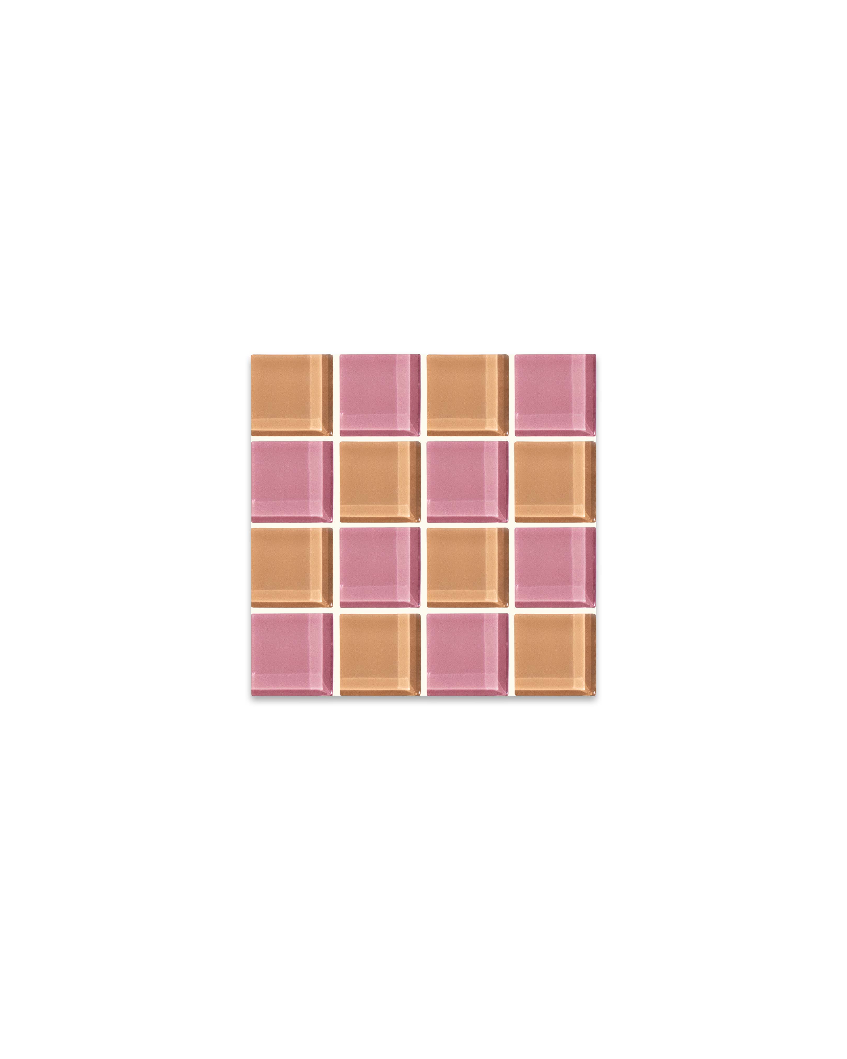 GLASS TILE COASTER - Earthy Pink