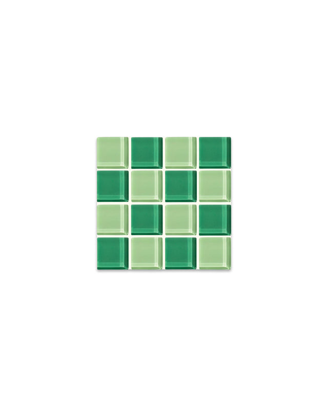 Glass Tile Coaster – Green Apple – front view