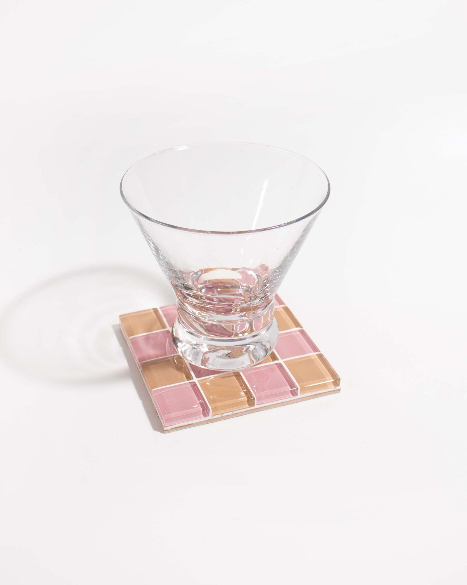 GLASS TILE COASTER - Earthy Pink