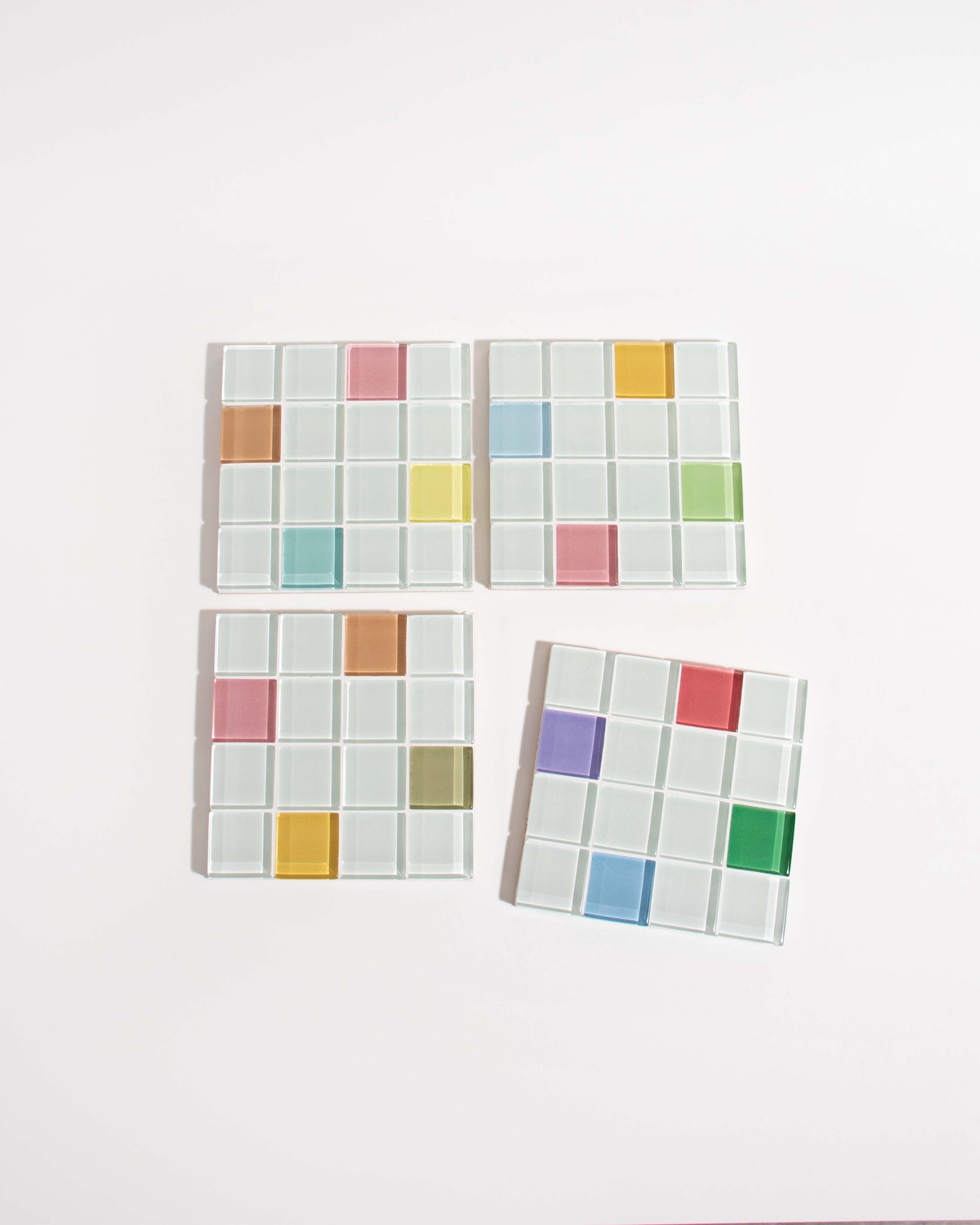 Tile Coaster Set Glass Tile Coaster Set – Randomness | Set of 4 Drink Coasters – Subtle ...