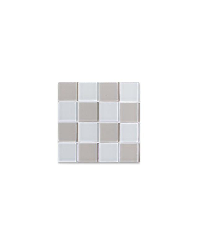 Glass Tile Coaster – Linen – front view