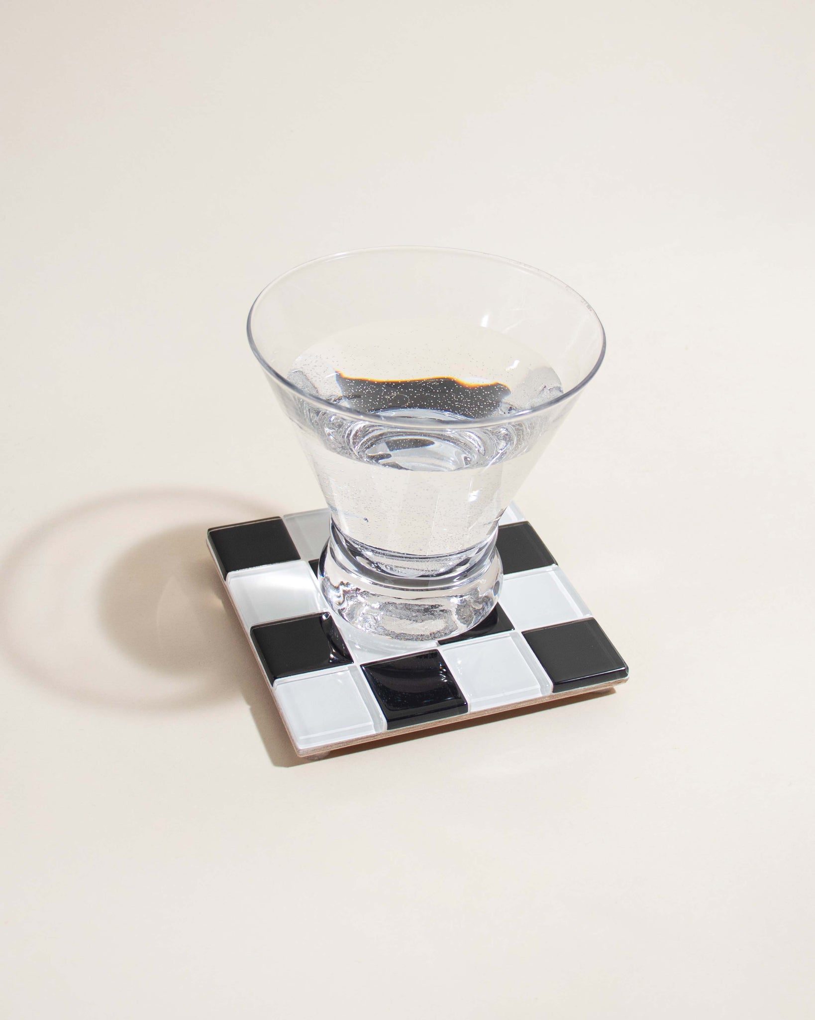 GLASS TILE COASTER - Checkered