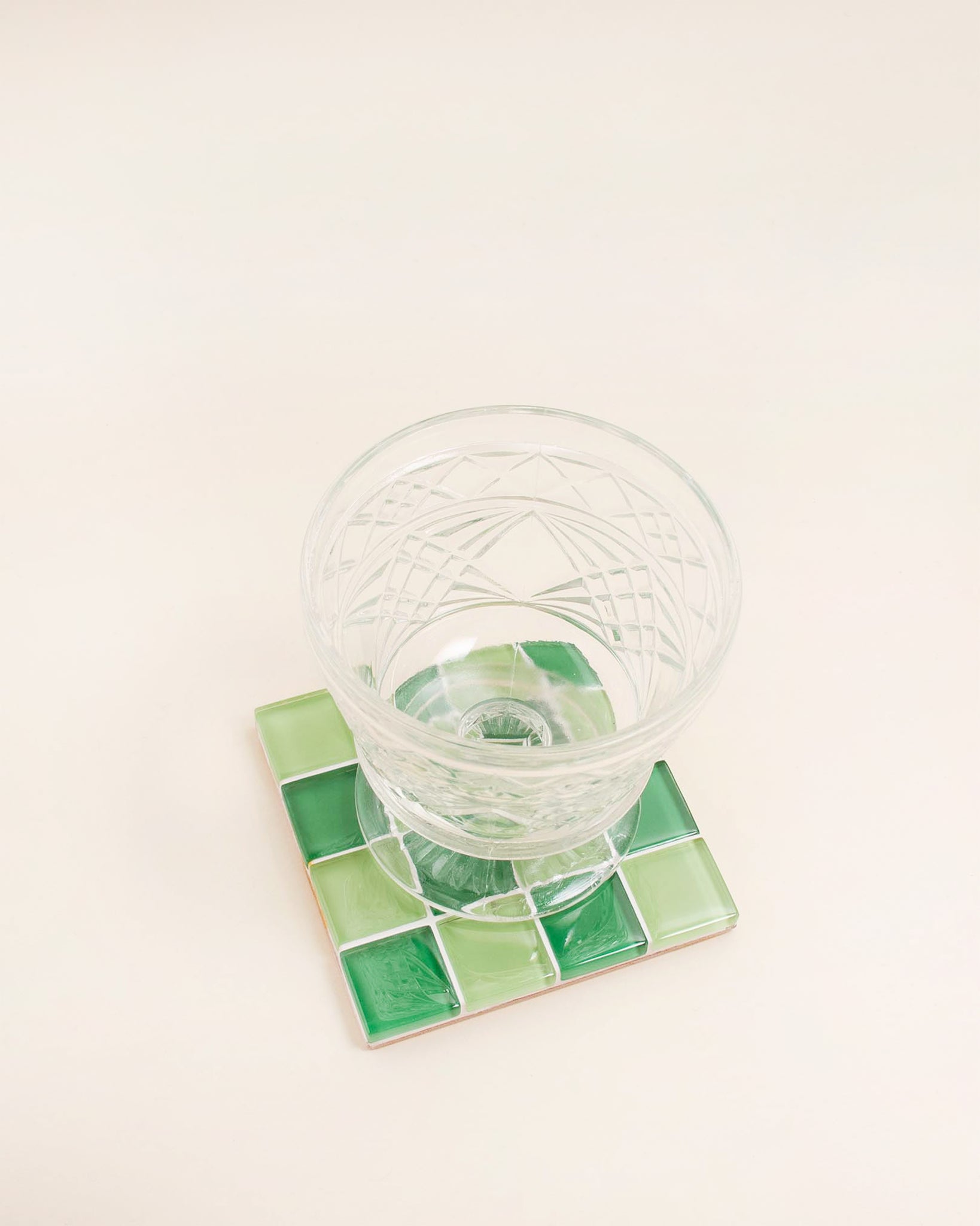GLASS TILE COASTER - Green Apple