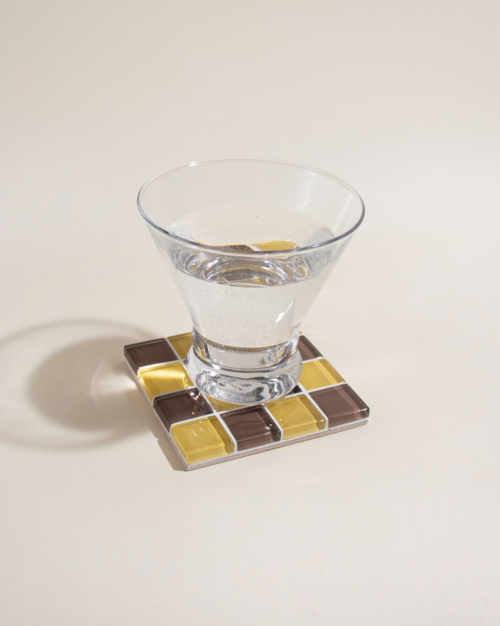 GLASS TILE COASTER - Toffee & Almond Dark Chocolate