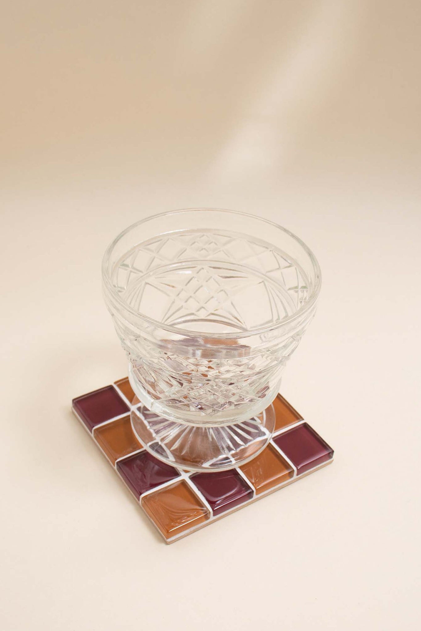 Checkered Glass Tile Coaster | Handmade Drink Coaster | Square Coaster | Housewarming Gift | Gift for Her | Gift for Him | Valentine Gift