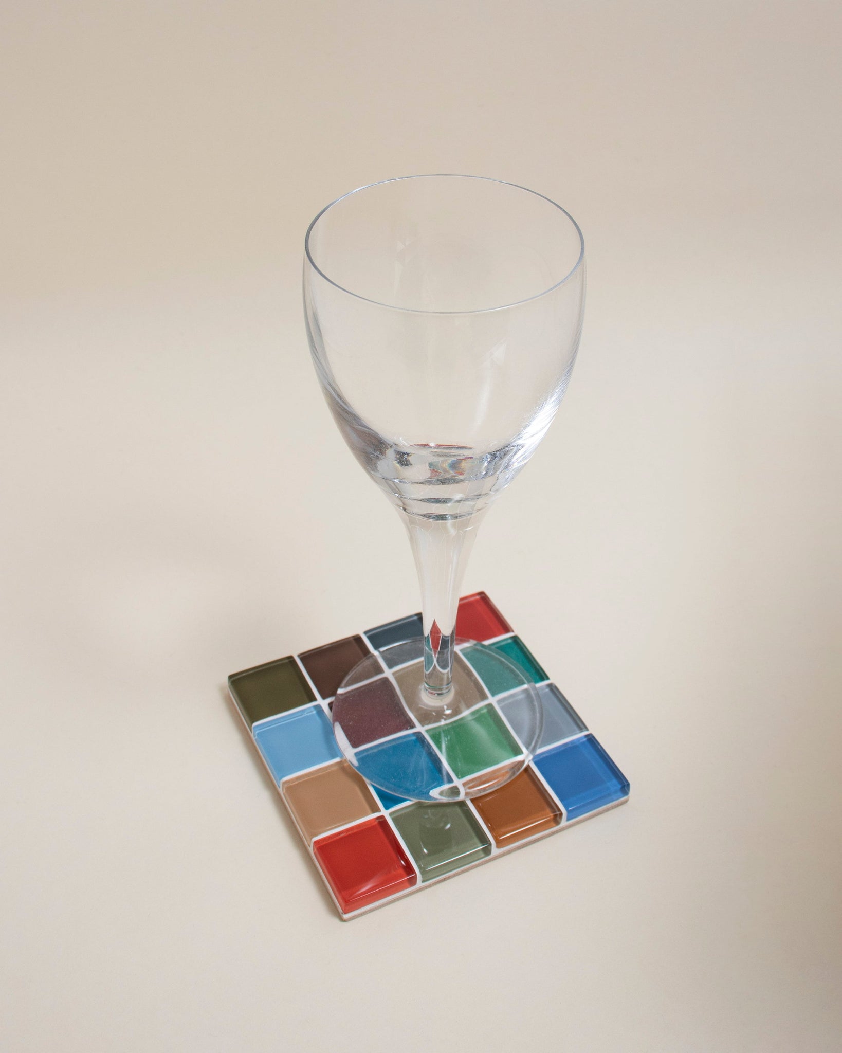 Checkered Glass Tile Coaster | Handmade Drink Coaster | Square Coaster | Housewarming Gift | Gift for Her | Gift for Him | Valentine Gift