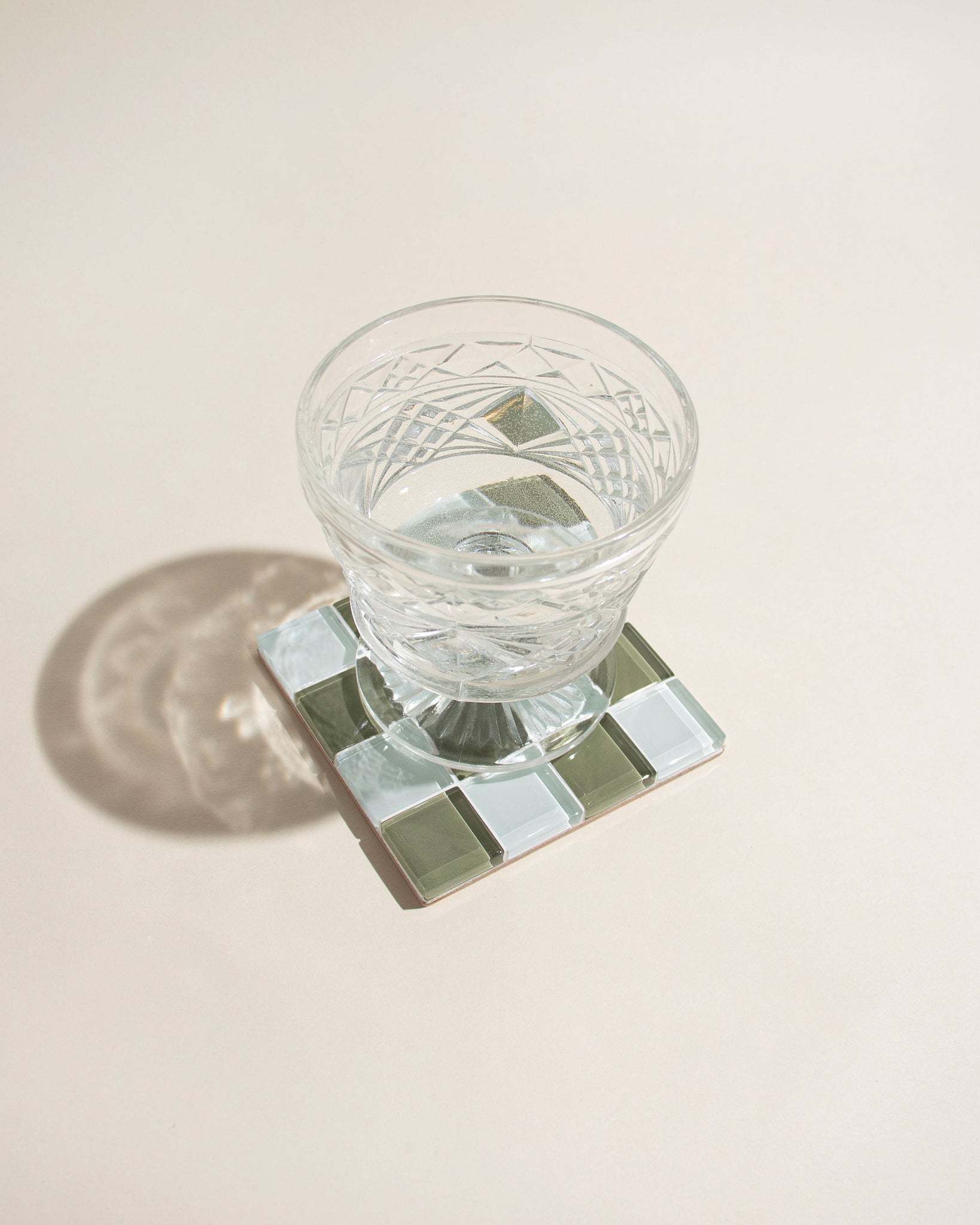 Checkered Drink Coaster Set of 4 | Glass Tile Coasters Set of 4 | Housewarming Gift | Gift for Her | Gift for Him | Valentine Gift Set