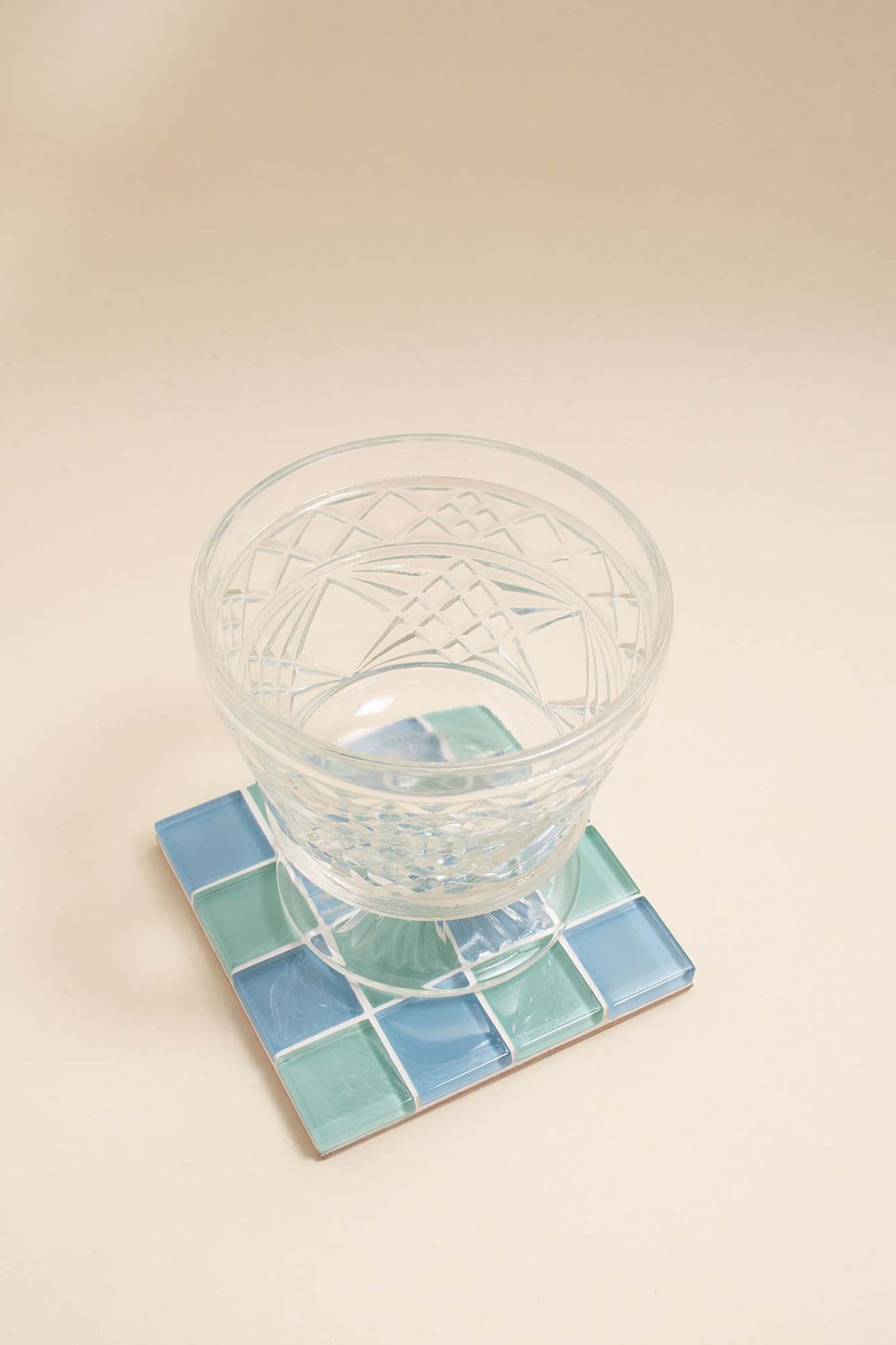 Checkered Glass Tile Coaster | Handmade Drink Coaster | Square Coaster | Housewarming Gift | Gift for Her | Gift for Him | Valentine Gift