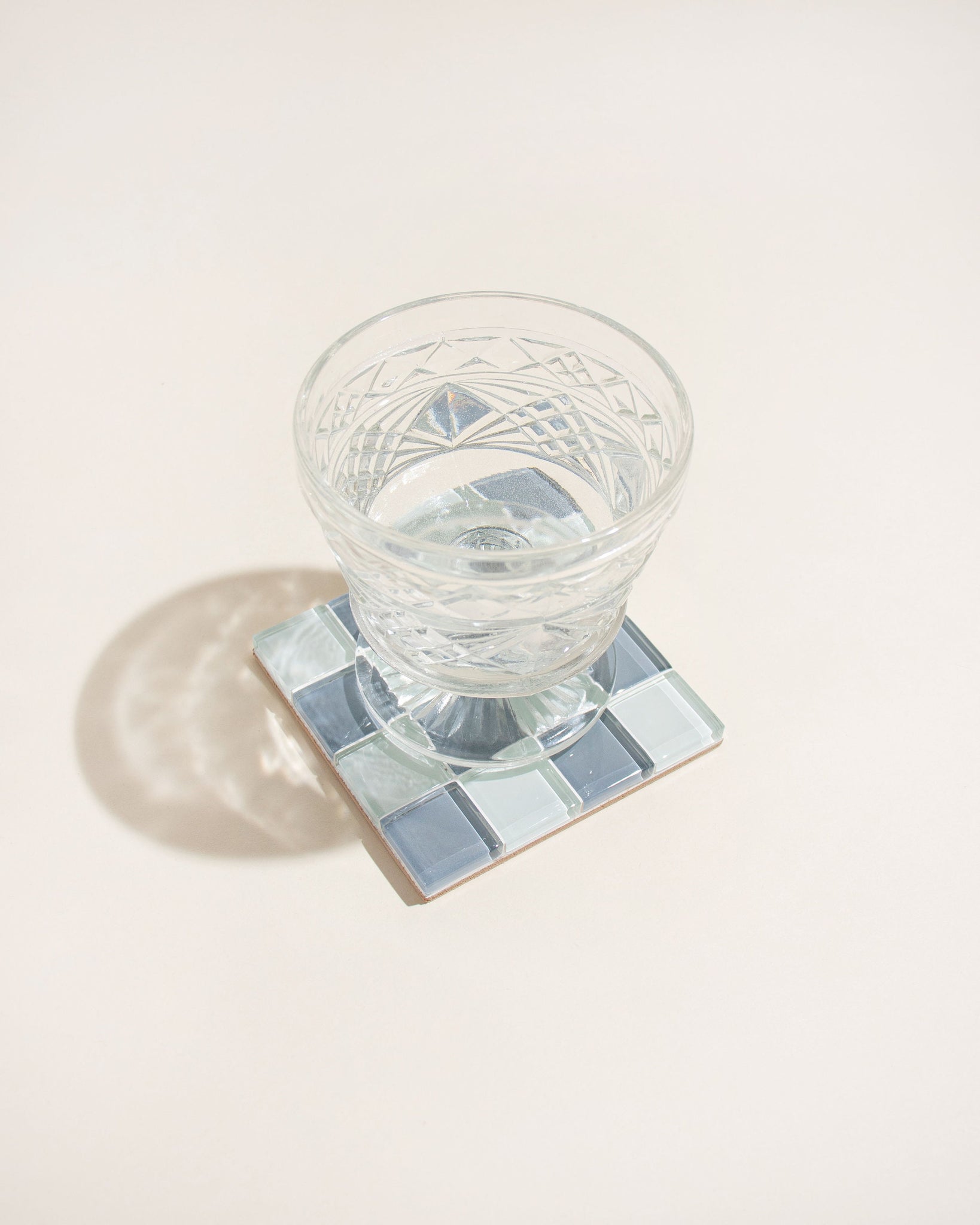 Checkered Drink Coaster Set of 4 | Glass Tile Coasters Set of 4 | Housewarming Gift | Gift for Her | Gift for Him | Valentine Gift Set