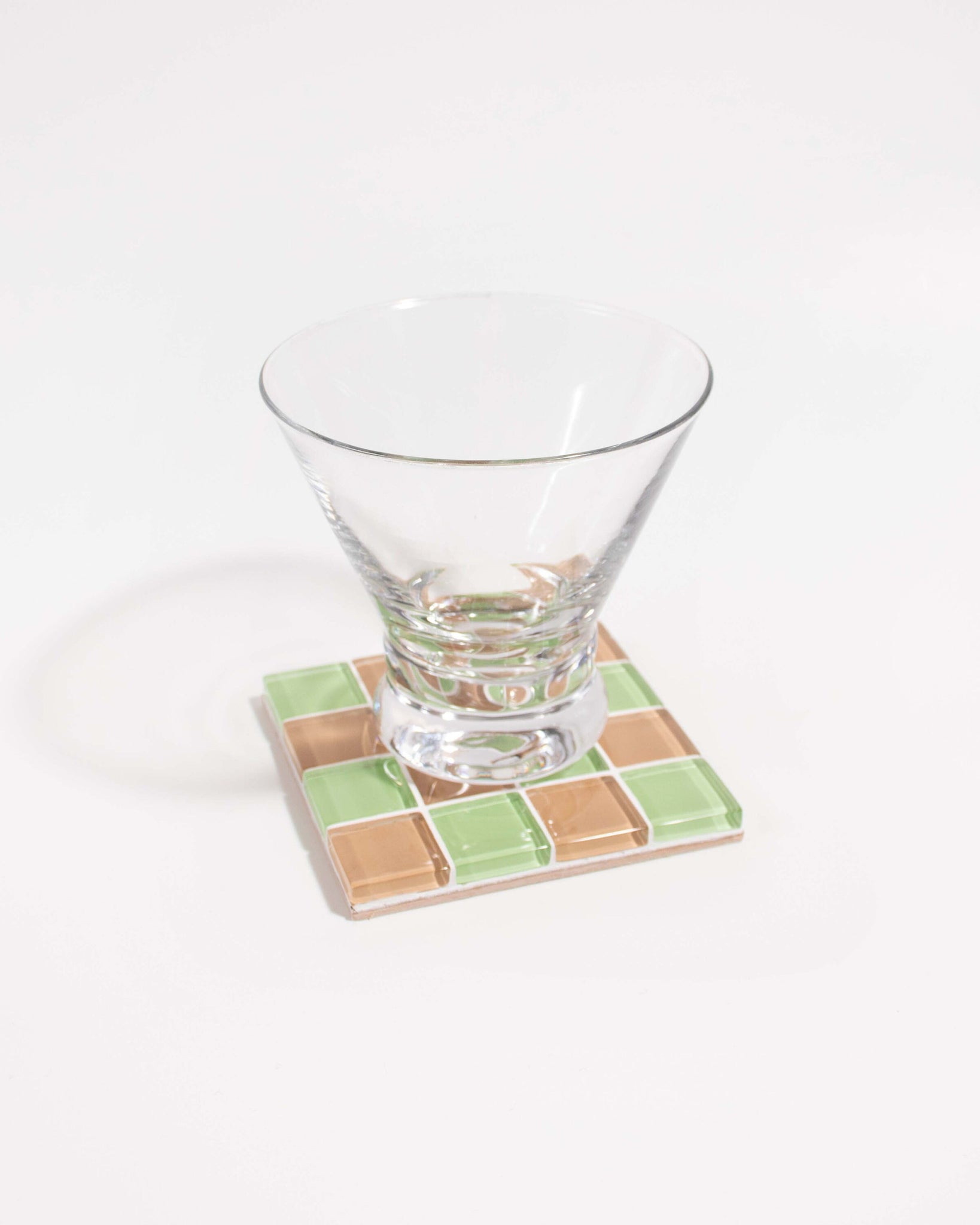 Checkered Glass Tile Coaster | Handmade Drink Coaster | Square Coaster | Housewarming Gift | Christmas Gift | Thanksgiving Gift