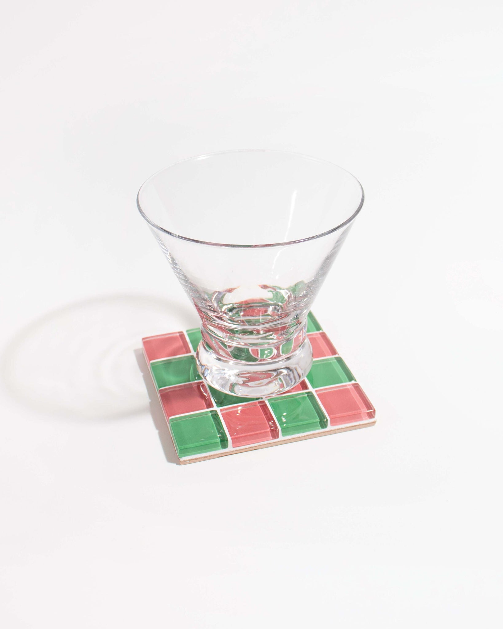Checkered Glass Tile Coaster | Handmade Drink Coaster | Square Coaster | Housewarming Gift | Christmas Gift | Thanksgiving Gift