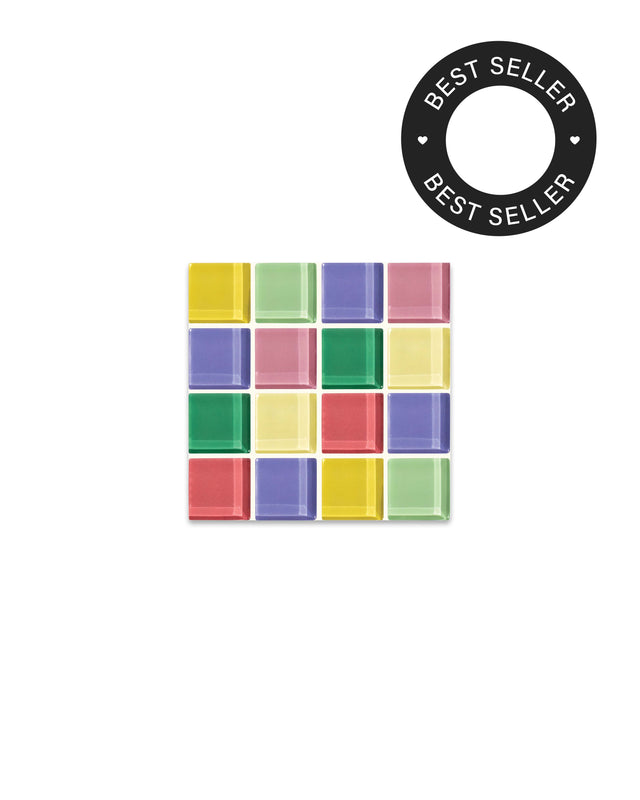Glass Tile Coaster – The Summer Sprinkles – front view