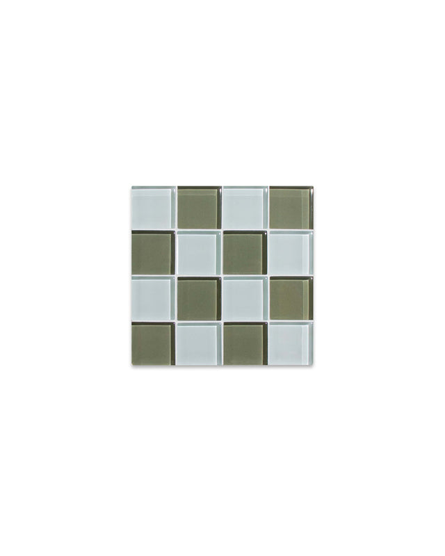 Glass Tile Coaster – Matcha Milk Chocolate – front view